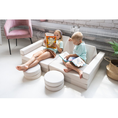 Modulare Kindersofa und Großbausteine-Set 2-in-1